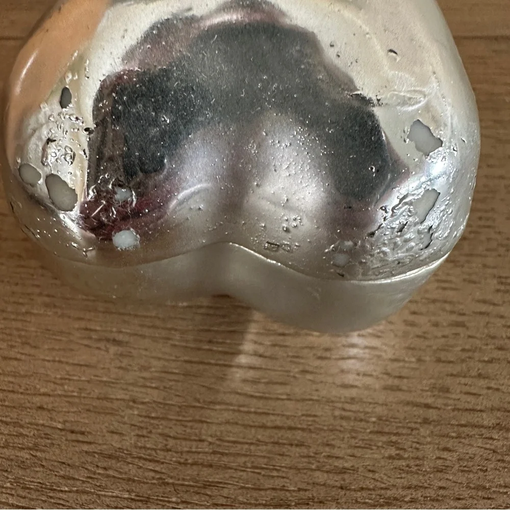 Silver Heart-Shaped Trinket Box with Lid